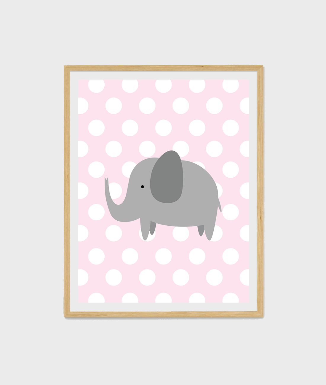 Nursuery-Elephant-Pink-Dots-Wall-Art